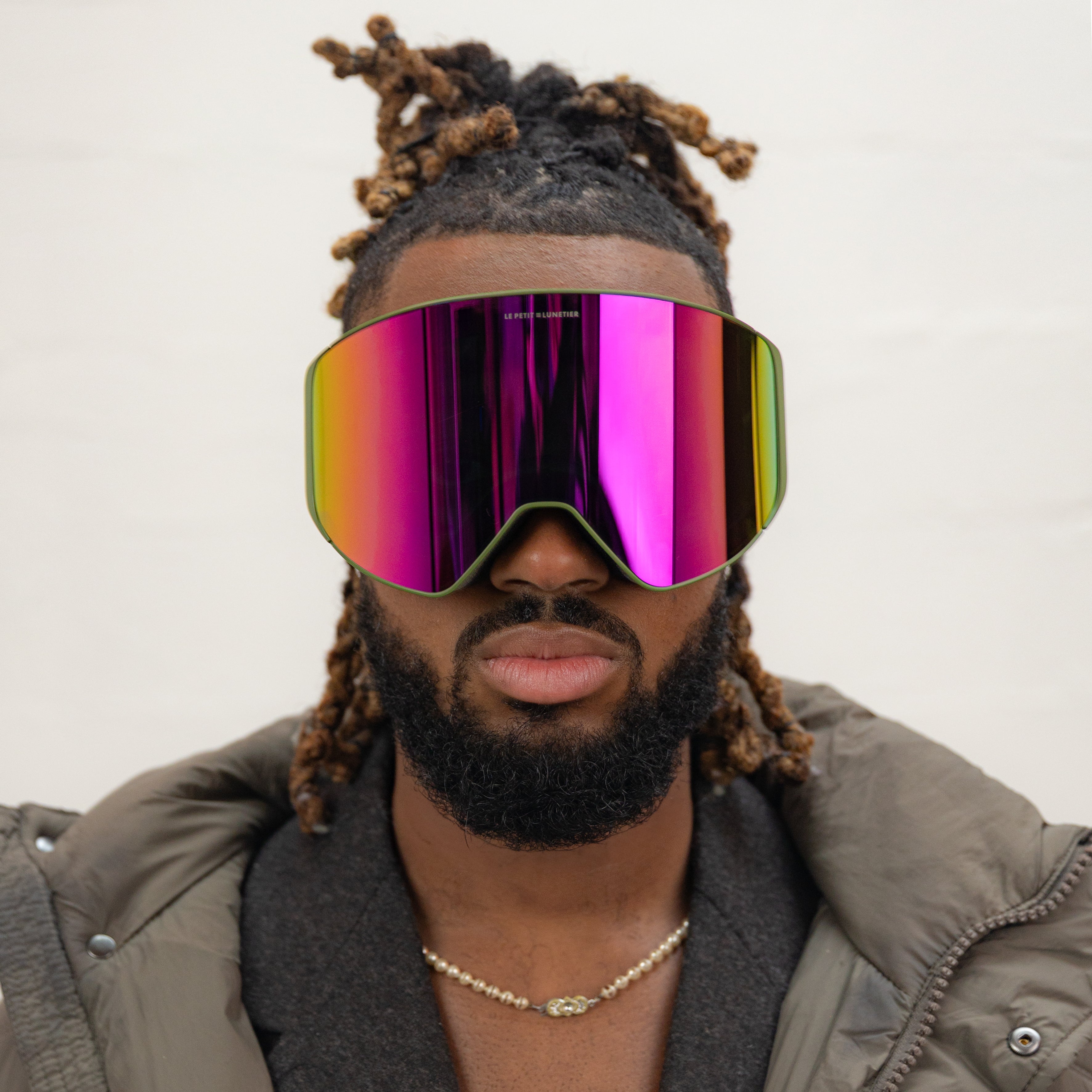 Masque de Ski Valmorel Vert Vitre Rose