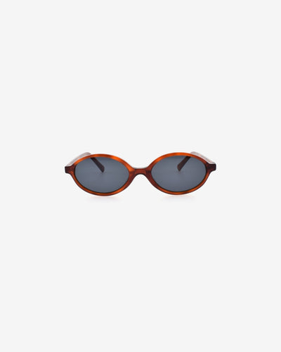 Lunettes de soleil Dahlia Ecaille Rouge — monture ovale acétate, vue de face