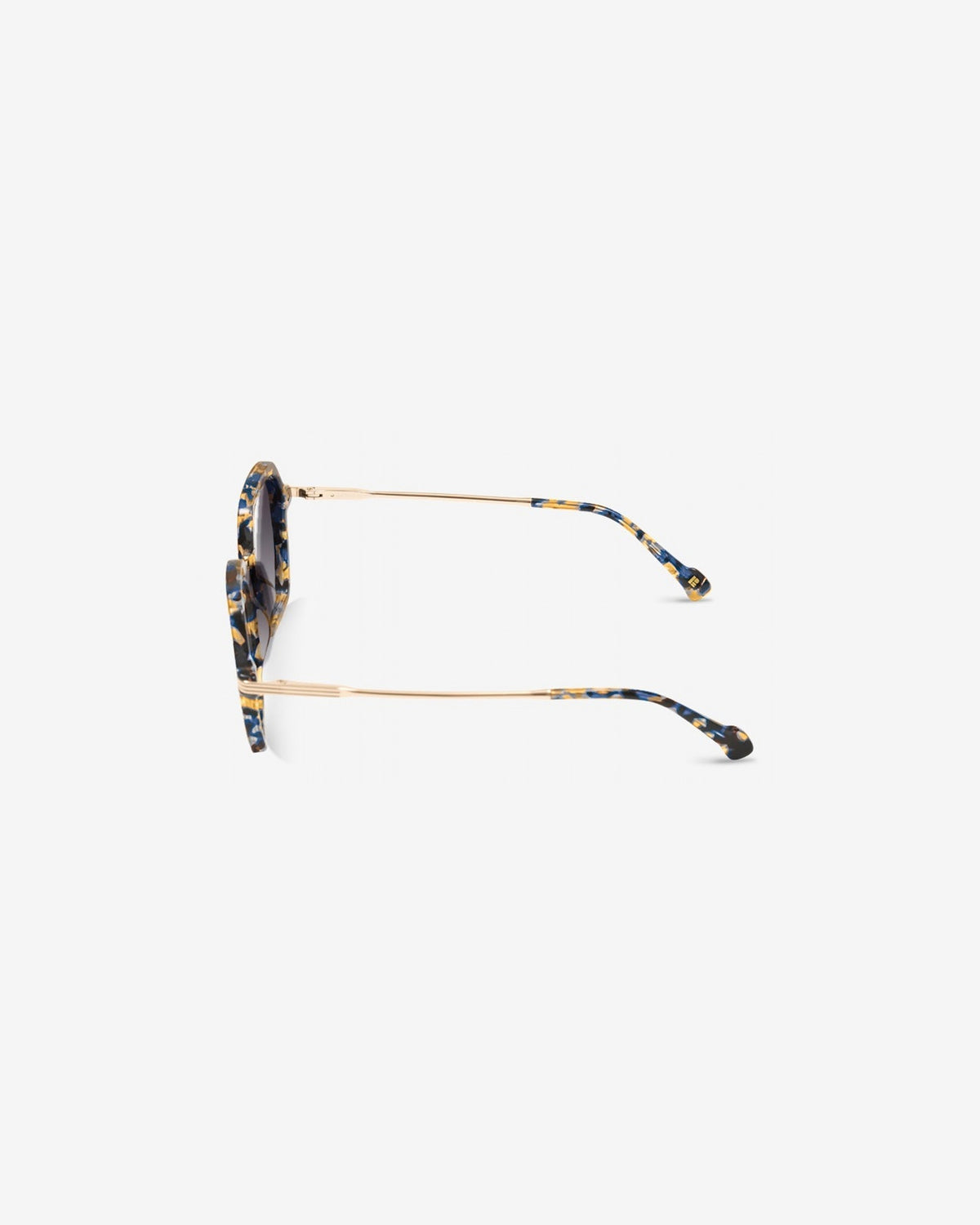 Lunettes de soleil Gisele Ecaille Bleu — monture hexagonale acétate, vue de profil
