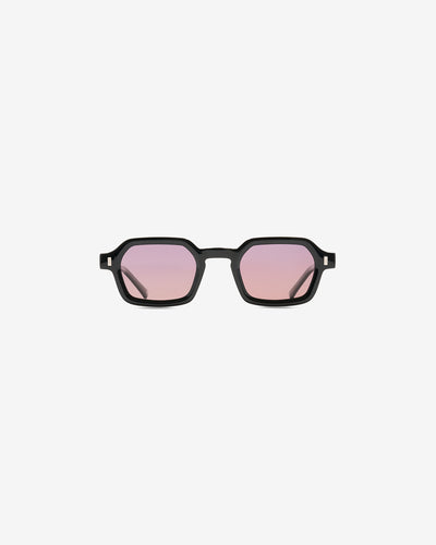 Lunettes de soleil Graham Noir — monture hexagonale acétate, vue de face