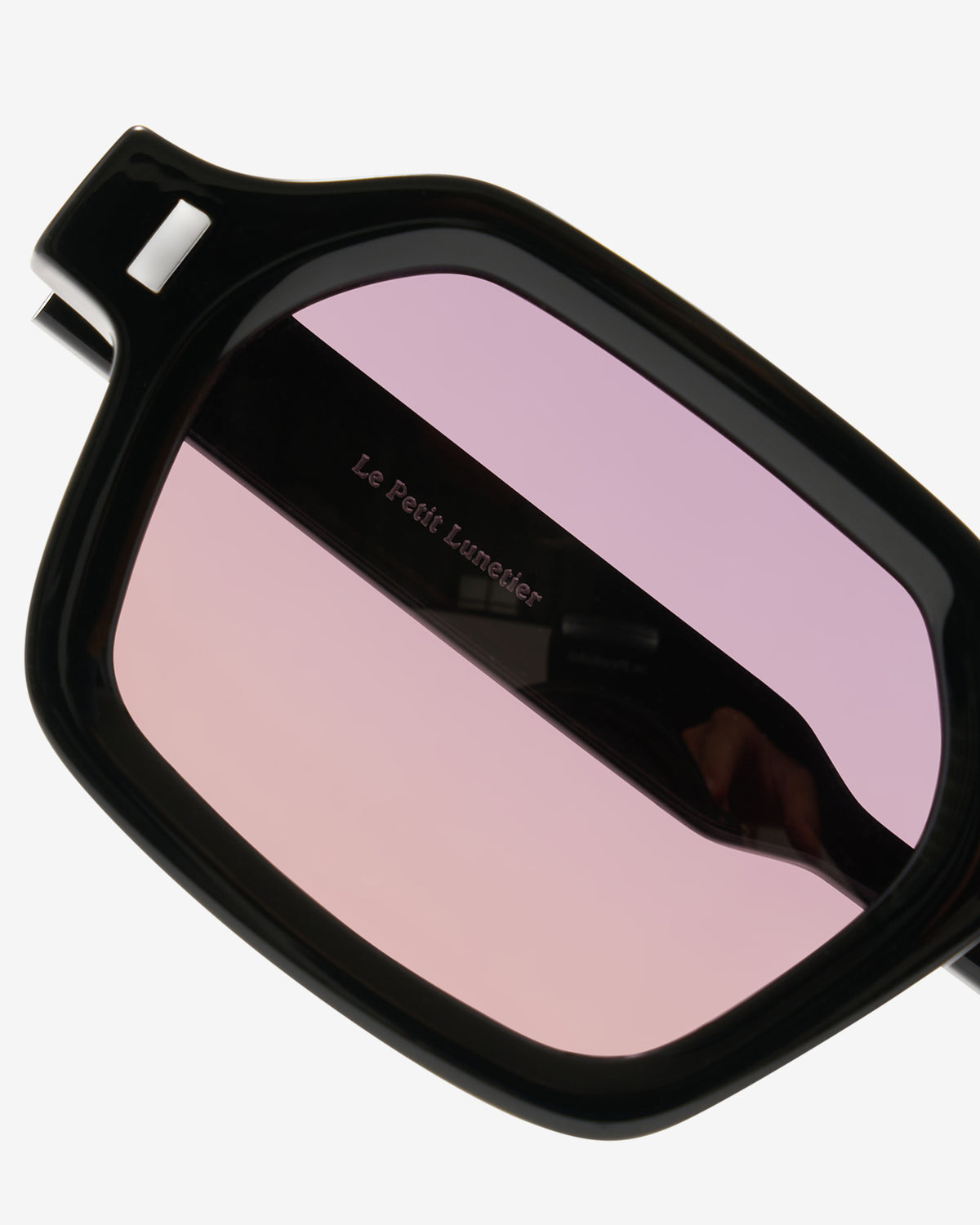 Lunettes de soleil Graham Noir — monture rectangulaire acétate, vue de trois-quarts