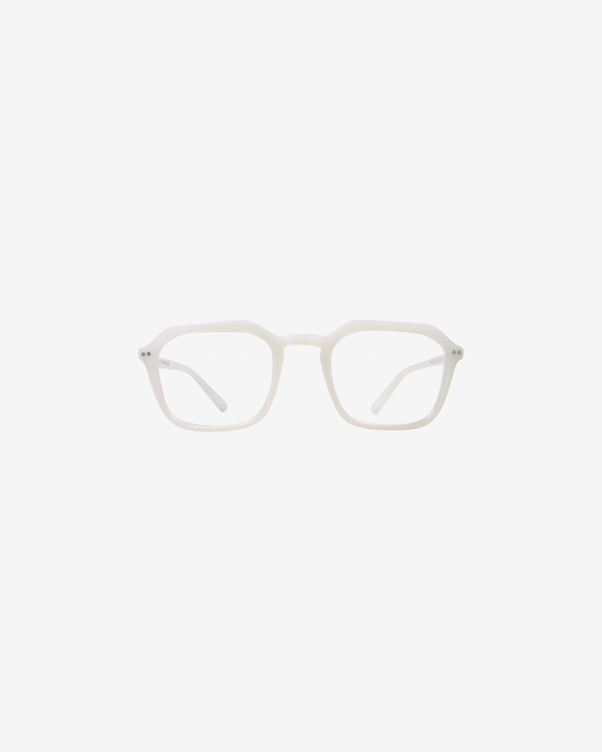 Lunettes de vue Jim.H Crème — monture rectangulaire acétate, vue de face