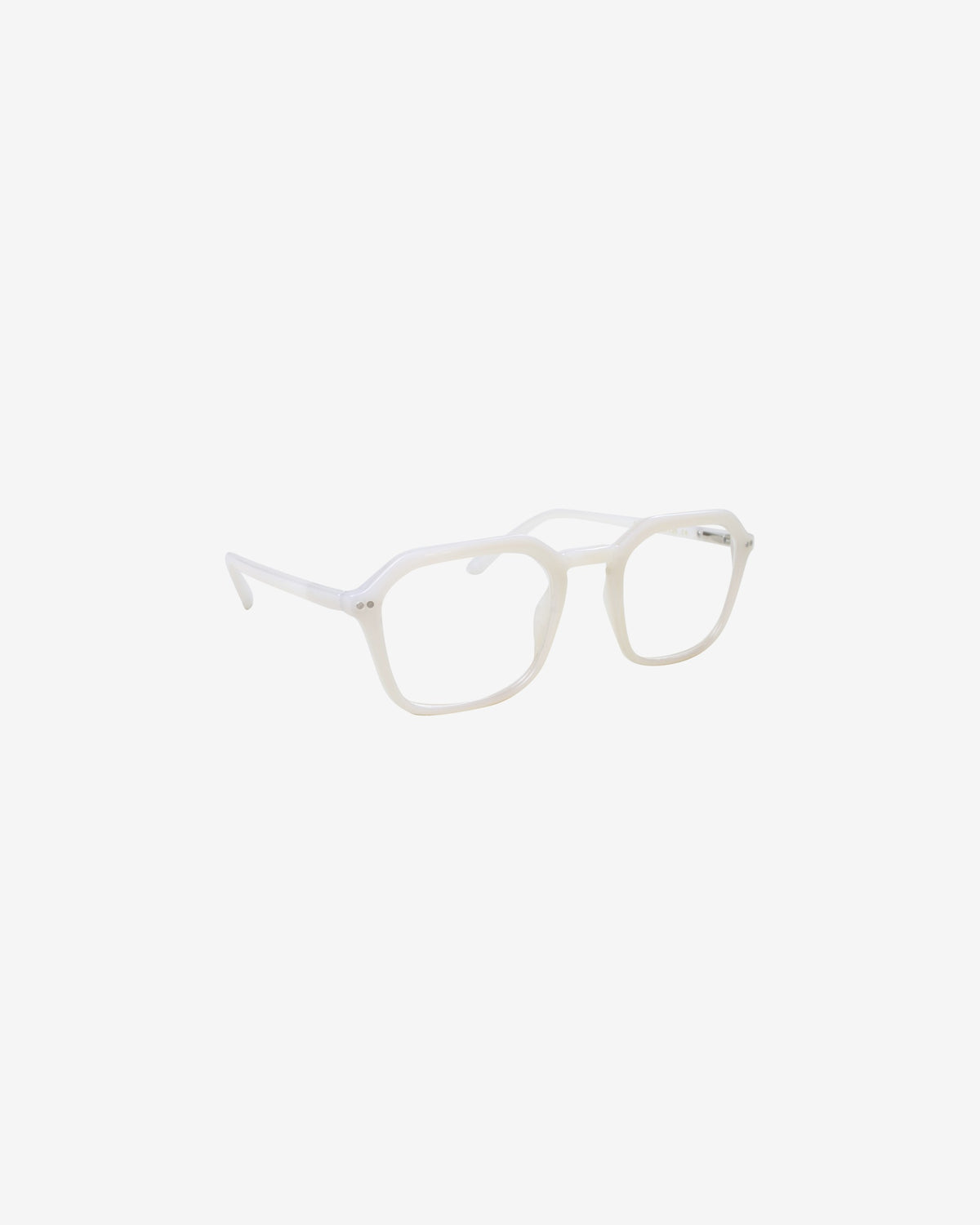 Lunettes de vue Jim.H Crème — monture rectangulaire acétate, vue de trois-quarts