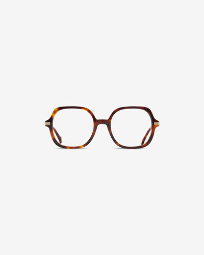Lunettes de vue Jude Ecaille — monture hexagonale acétate-métal, vue de face