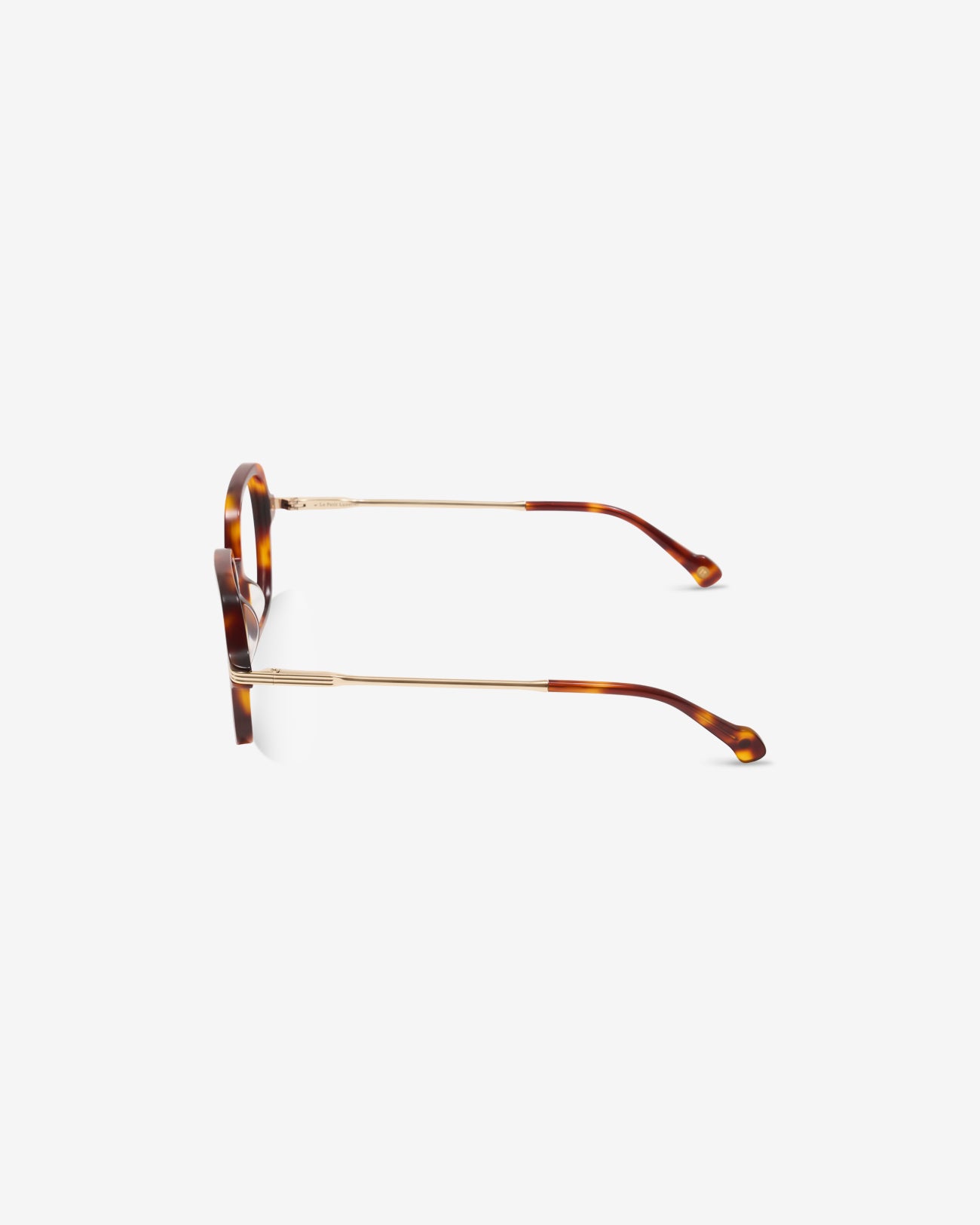 Lunettes de vue Jude Ecaille — monture hexagonale acétate-métal, vue de profil