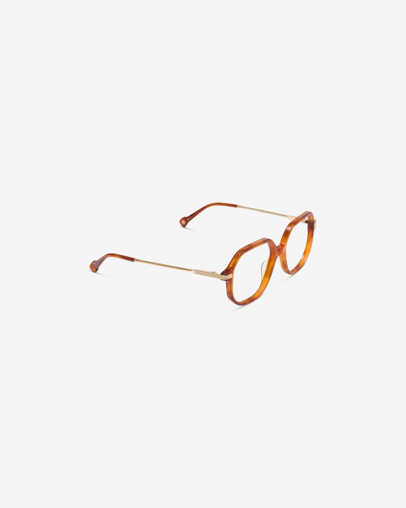 Lunettes de vue Kai Ecaille clair — monture oversize acétate-métal, vue de trois-quarts