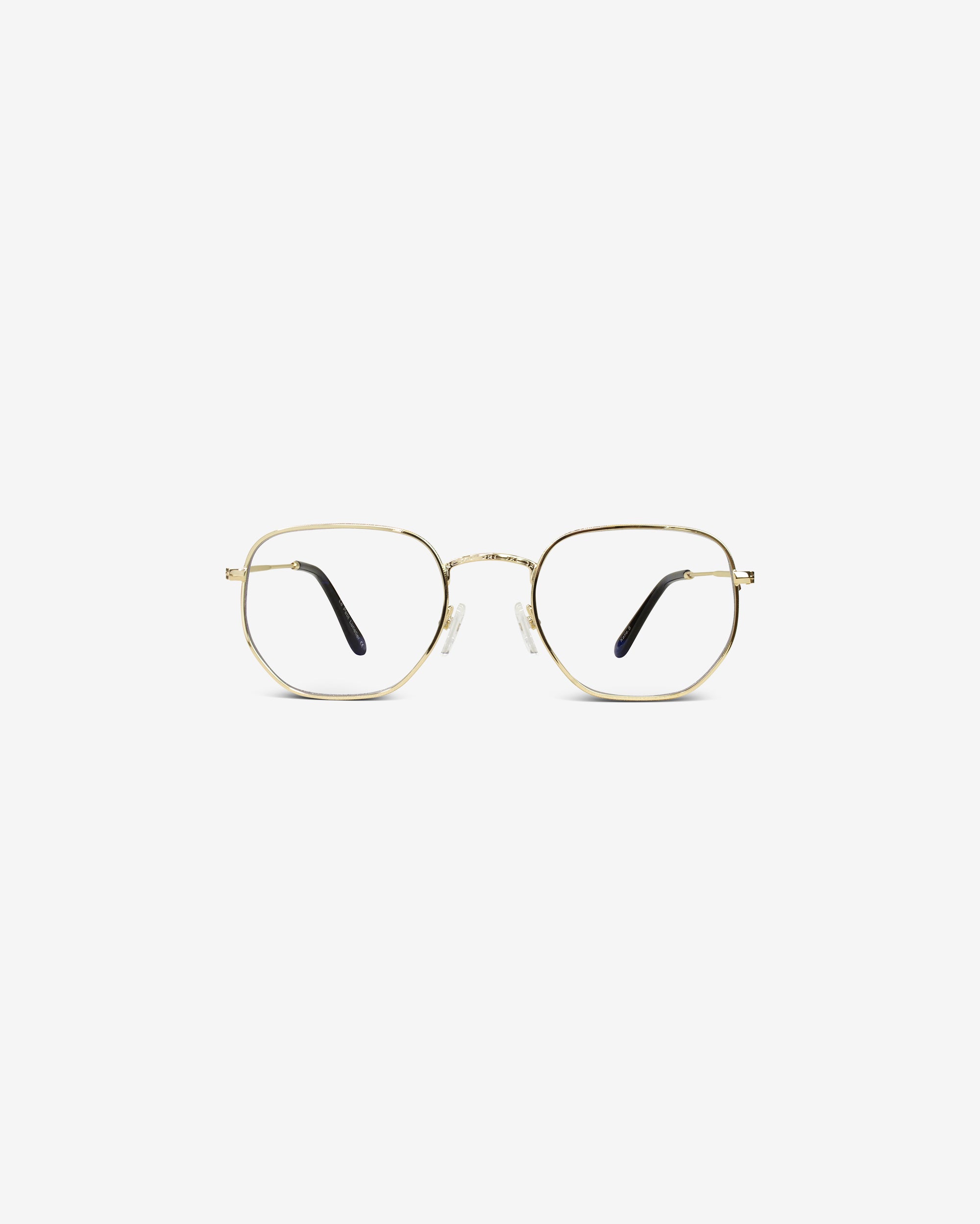 Lunettes de vue Katie.S Gold — monture hexagonale métal, vue de face