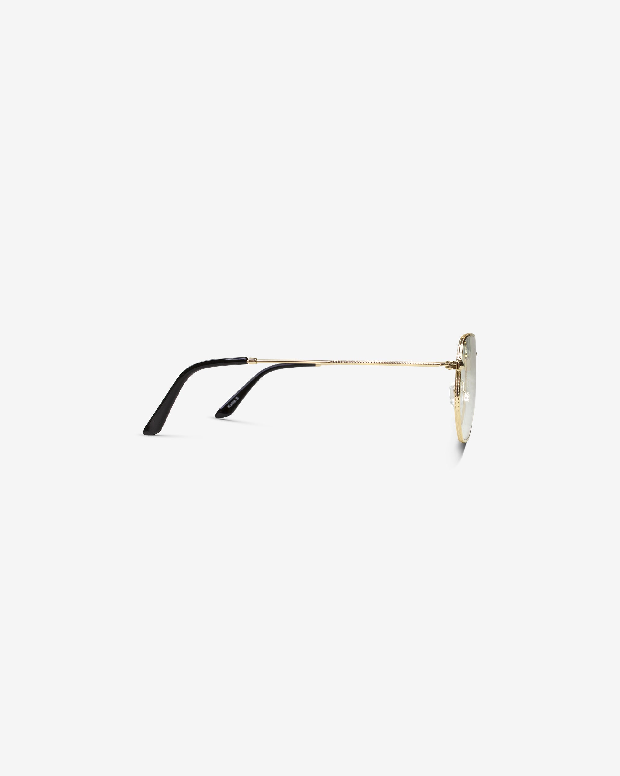 Lunettes de vue Katie.S Gold — monture hexagonale métal, vue de profil