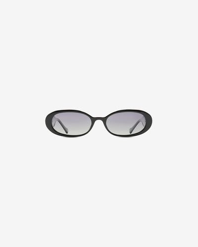Lunettes de soleil Klea Noir — monture ovale acétate, vue de face