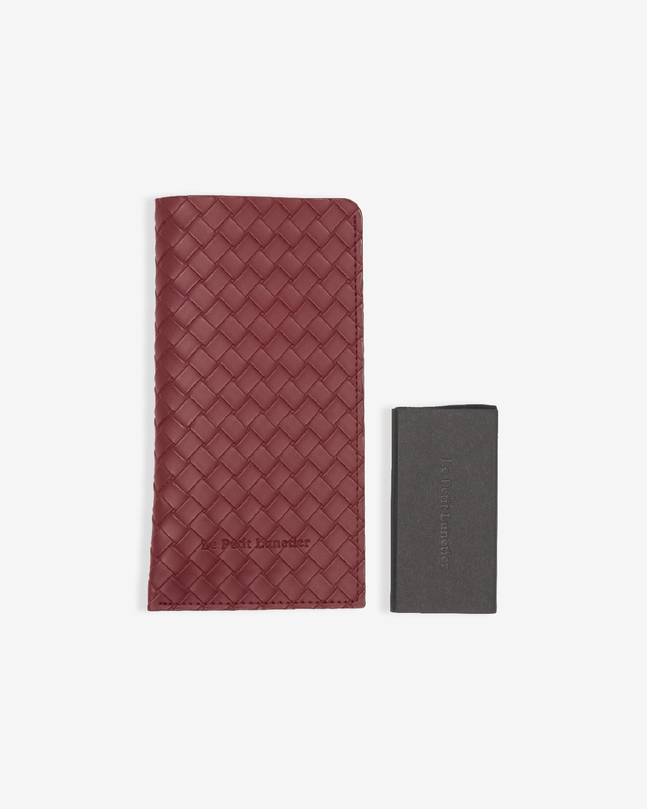 Pochette Bordeaux en simili cuir tressé