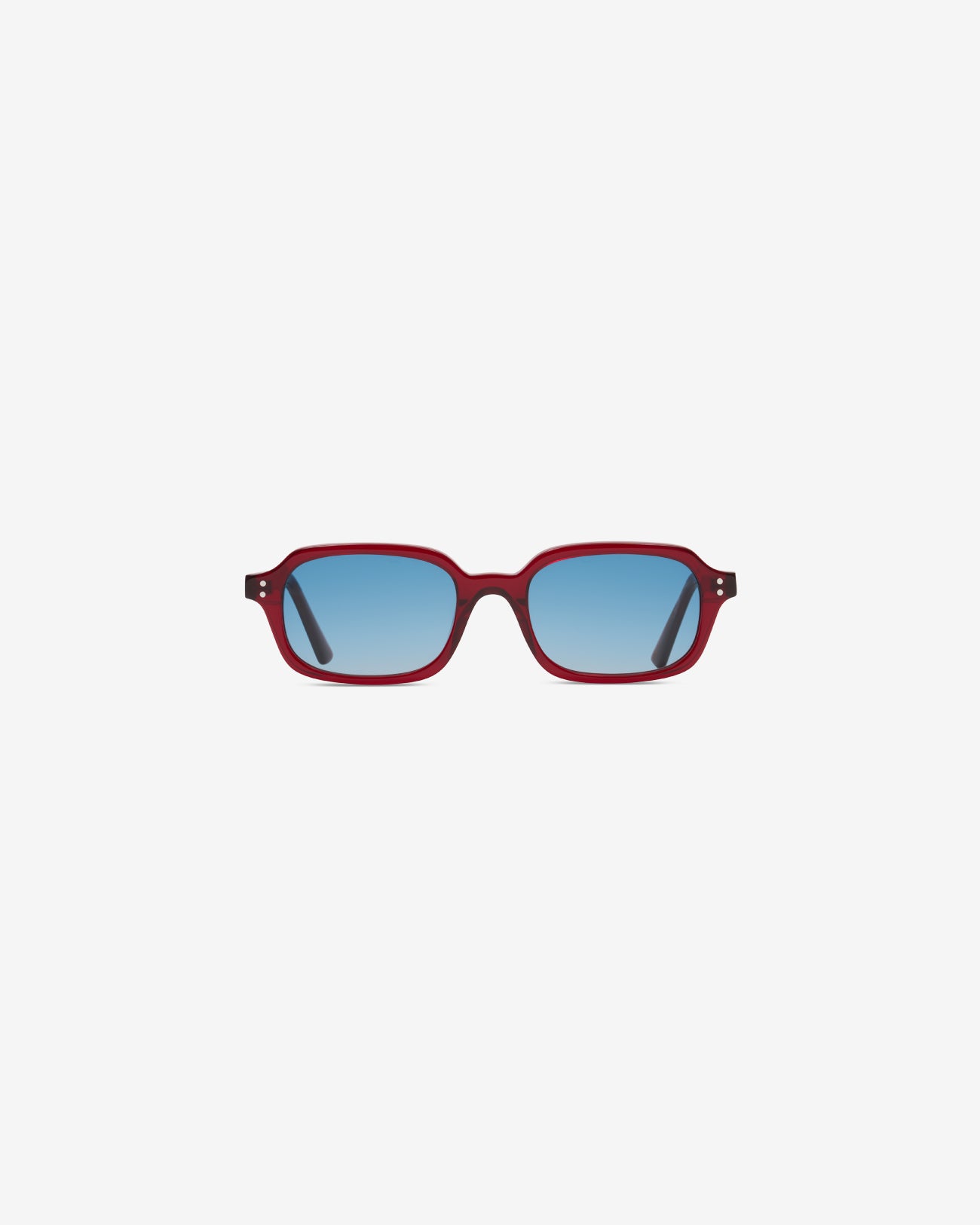 Lunettes de soleil Ren Grenat — monture rectangulaire acétate, vue de face