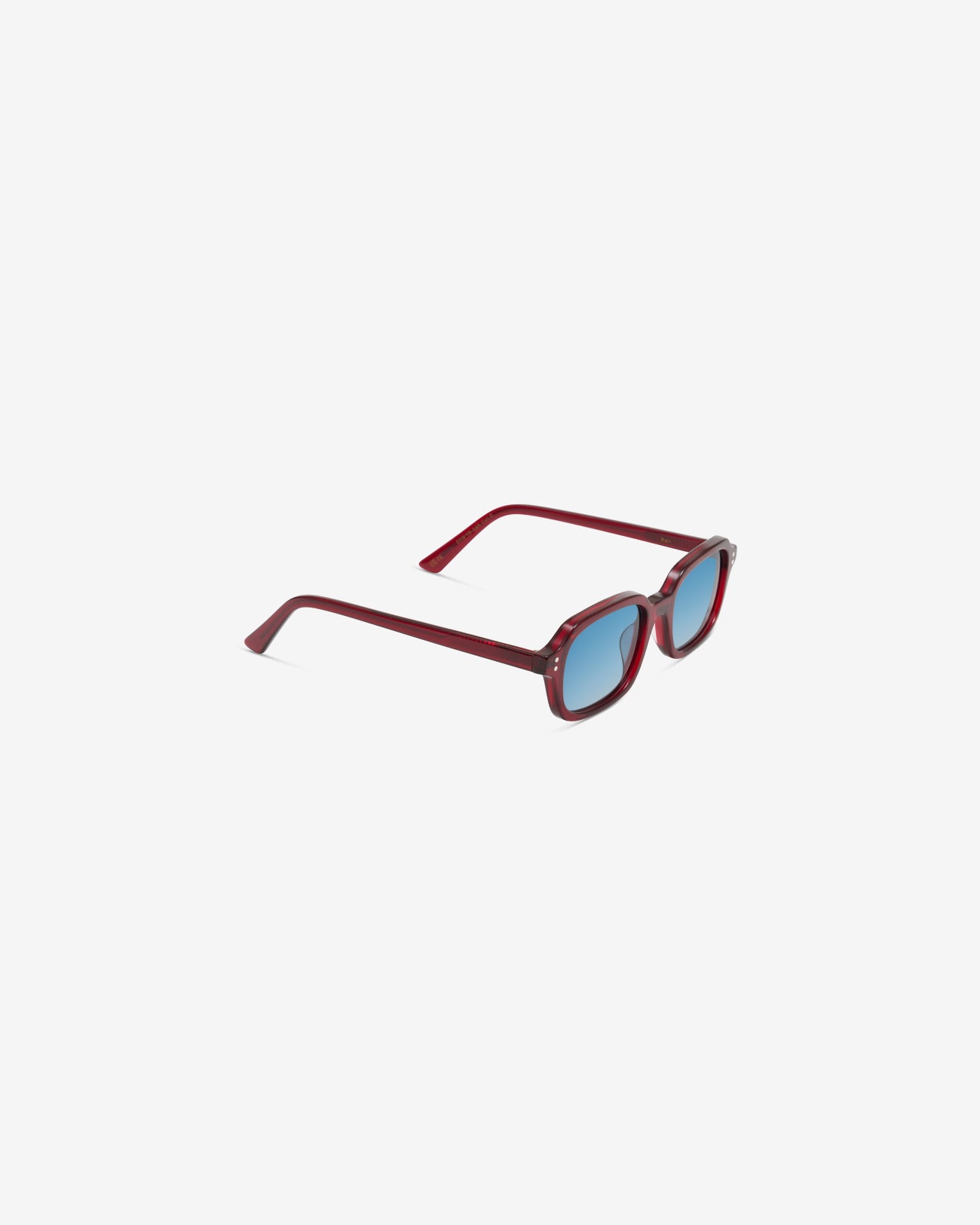 Lunettes de soleil Ren Grenat — monture rectangulaire acétate, vue de trois-quarts