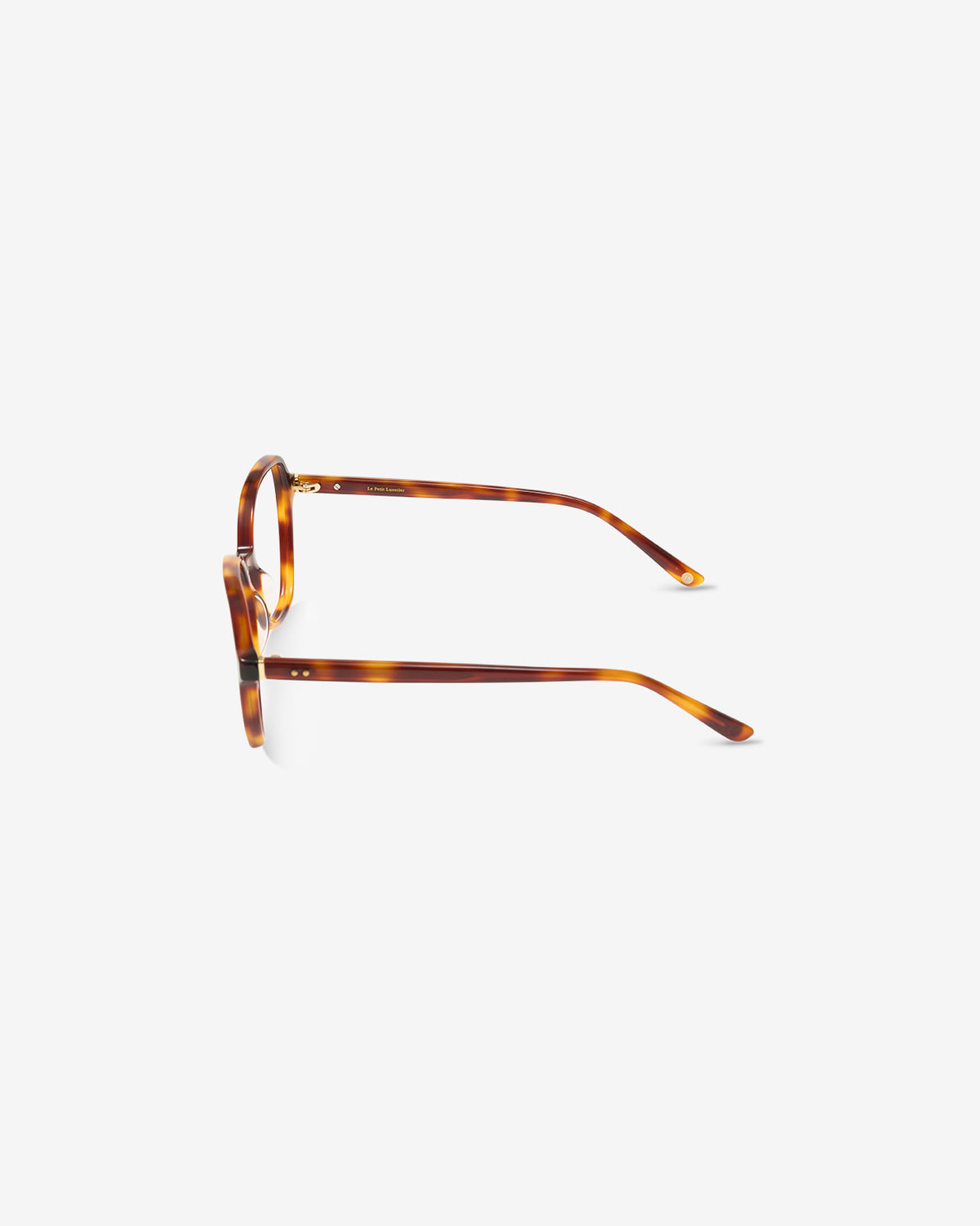 Lunettes de vue Violette Ecaille — monture ronde acétate, vue de profil
