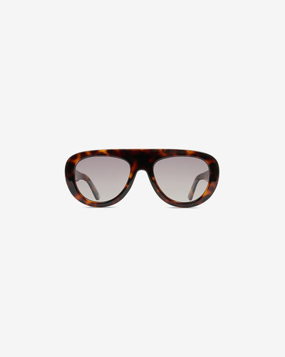 Lunettes de soleil Gloria Ecaille — monture masque acétate, vue de face