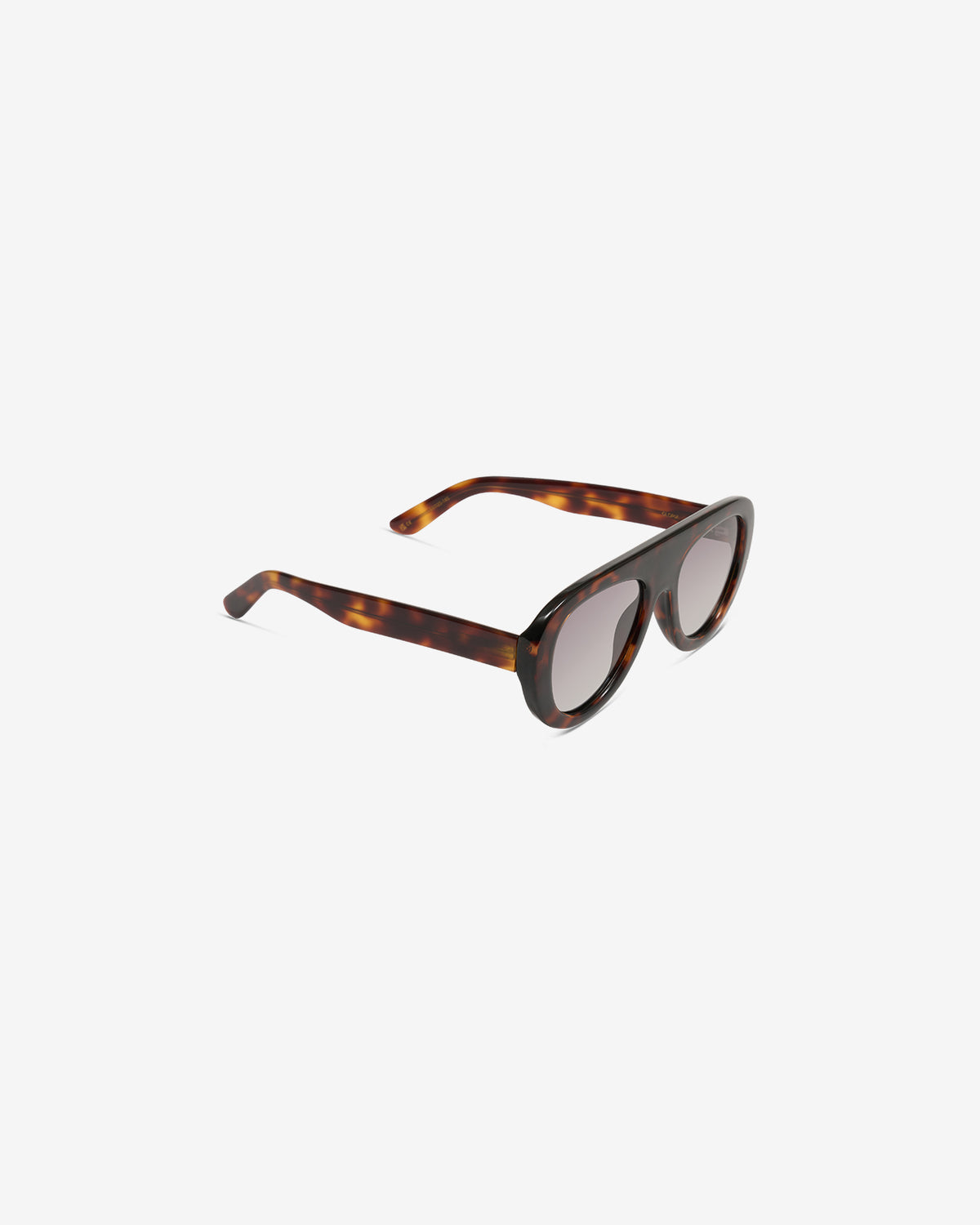 Lunettes de soleil Gloria Ecaille — monture ronde acétate, vue de trois-quarts