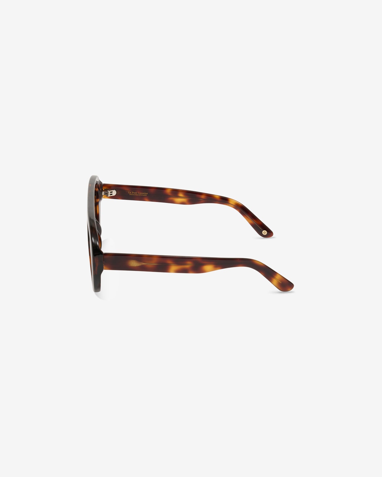 Lunettes de soleil Gloria Ecaille — monture ronde acétate, vue de profil