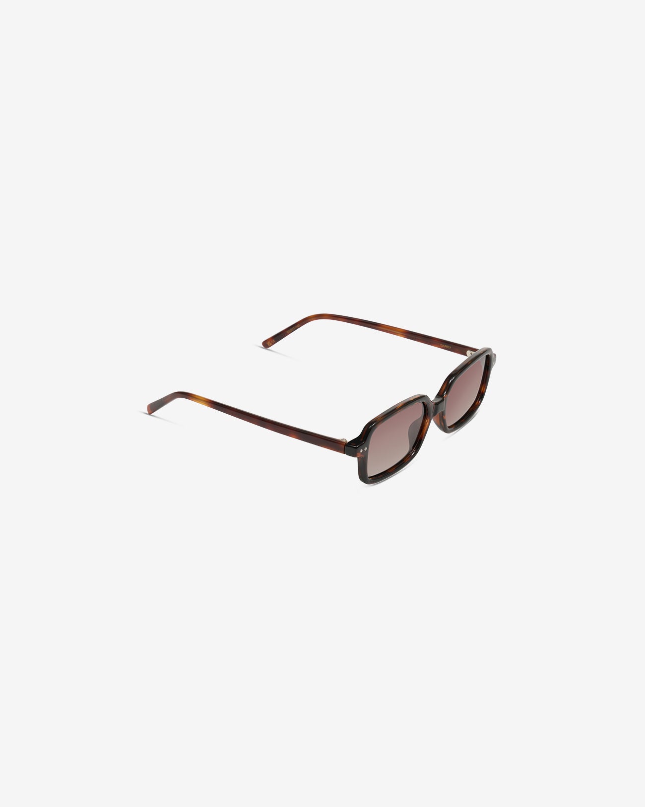 Lunettes de soleil Garry Ecaille — monture carré acétate, vue de trois-quarts