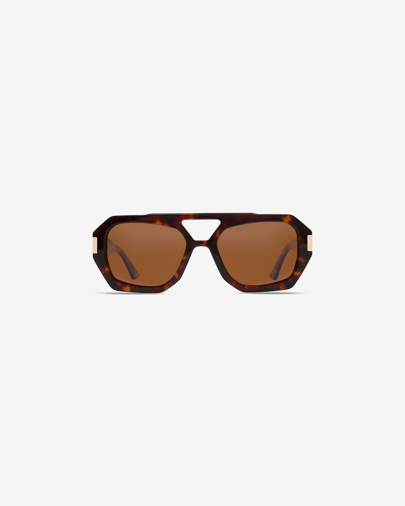 Lunettes de soleil Jenna Ecaille — monture oversize acétate, vue de face