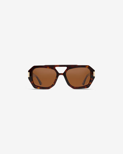 Lunettes de soleil Jenna Ecaille — monture oversize acétate, vue de face