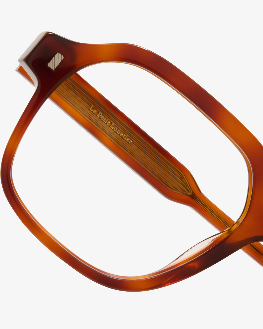 Lunettes de vue Charles Acajou — monture rectangulaire acétate, branches repliées
