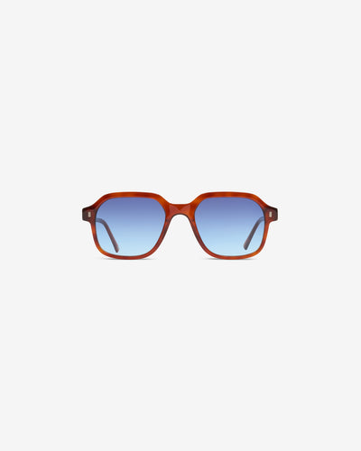 Lunettes de soleil Charles Acajou — monture carré acétate, vue de face