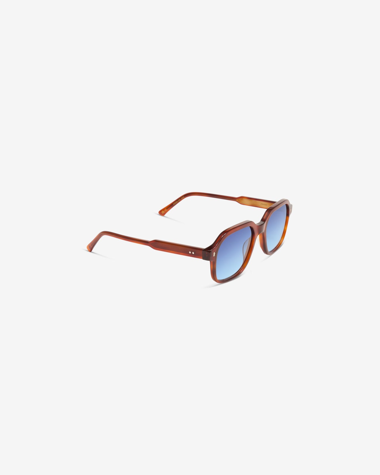 Lunettes de soleil Charles Acajou — monture carré acétate, vue de trois-quarts