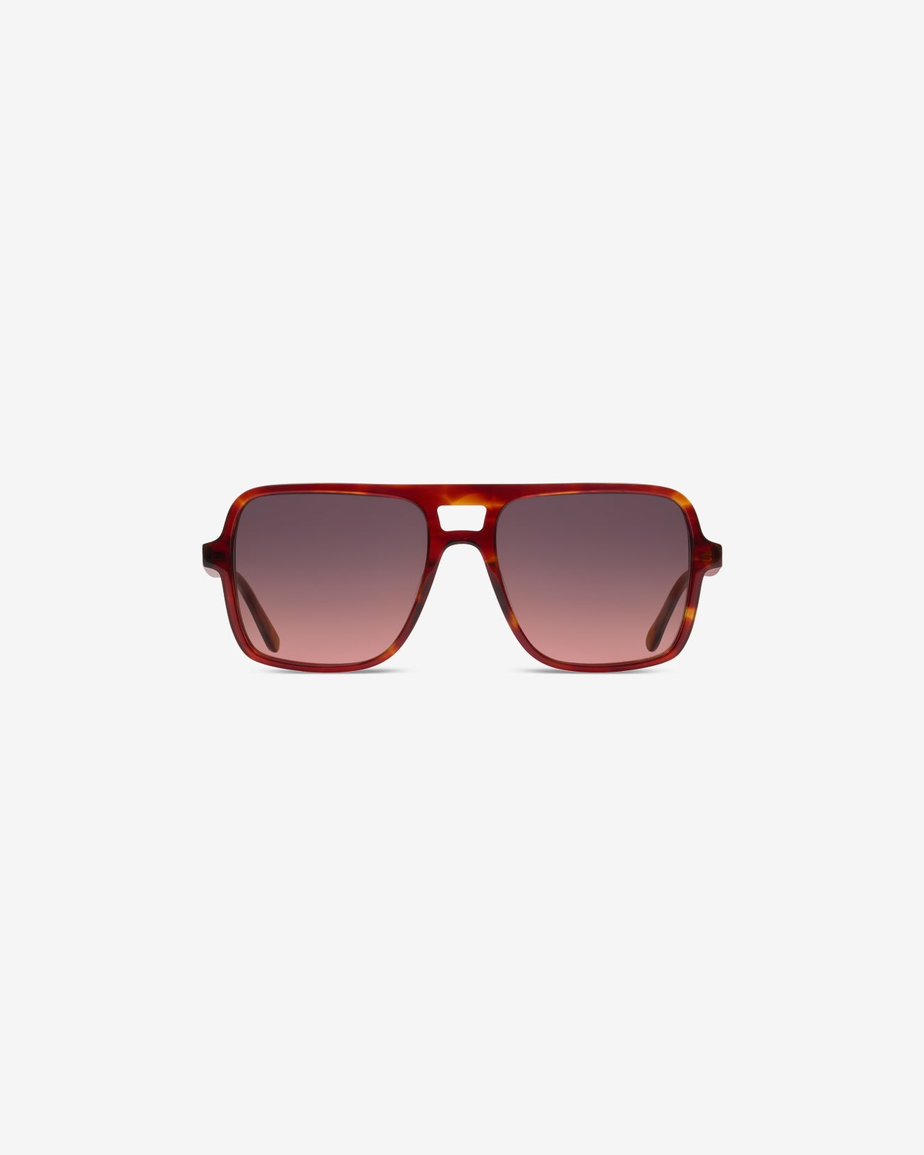 Lunettes de soleil Lewis Ecaille Rouge — monture aviateur acétate, vue de face