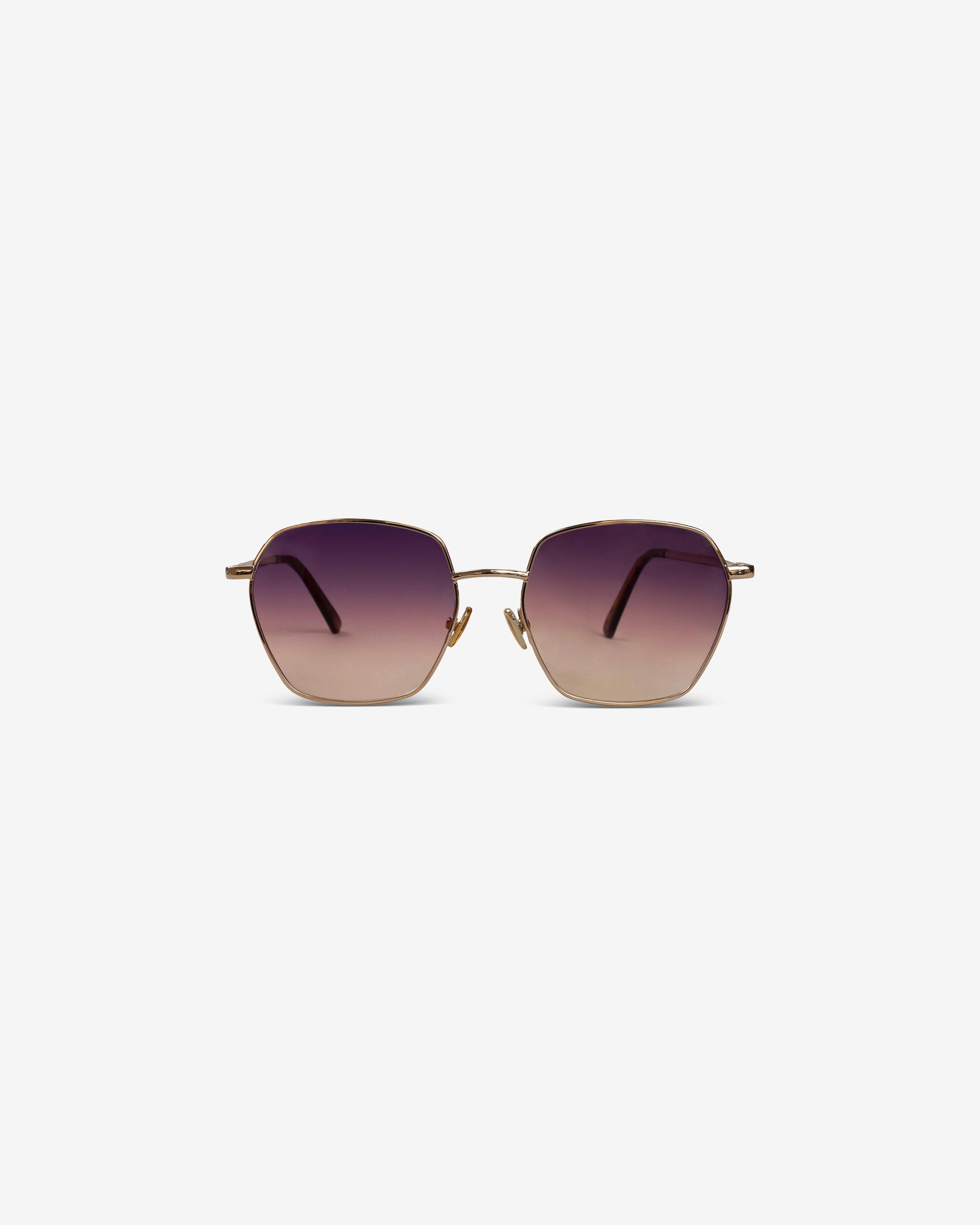 Lunettes de soleil Love.Q Rose Gold — monture hexagonale métal, vue de face