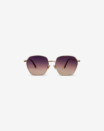 Lunettes de soleil Love.Q Rose Gold — monture hexagonale métal, vue de face