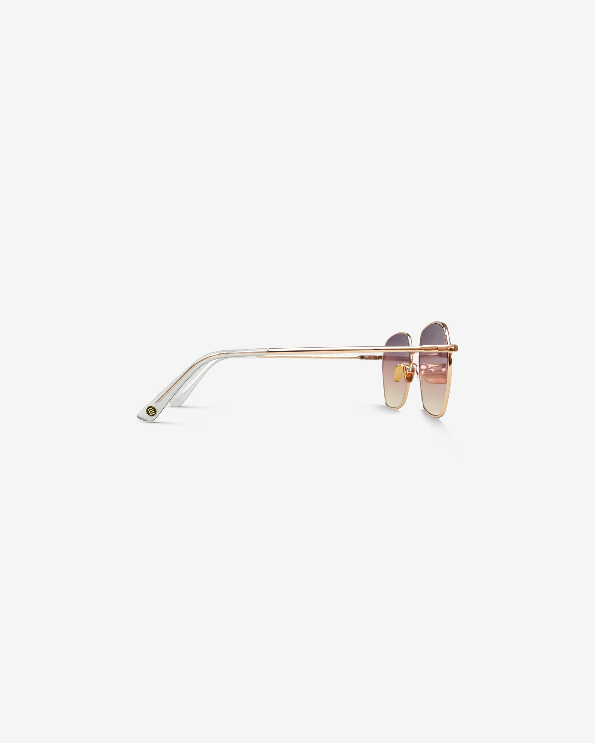 Lunettes de soleil Love.Q Rose Gold — monture hexagonale métal, vue de profil