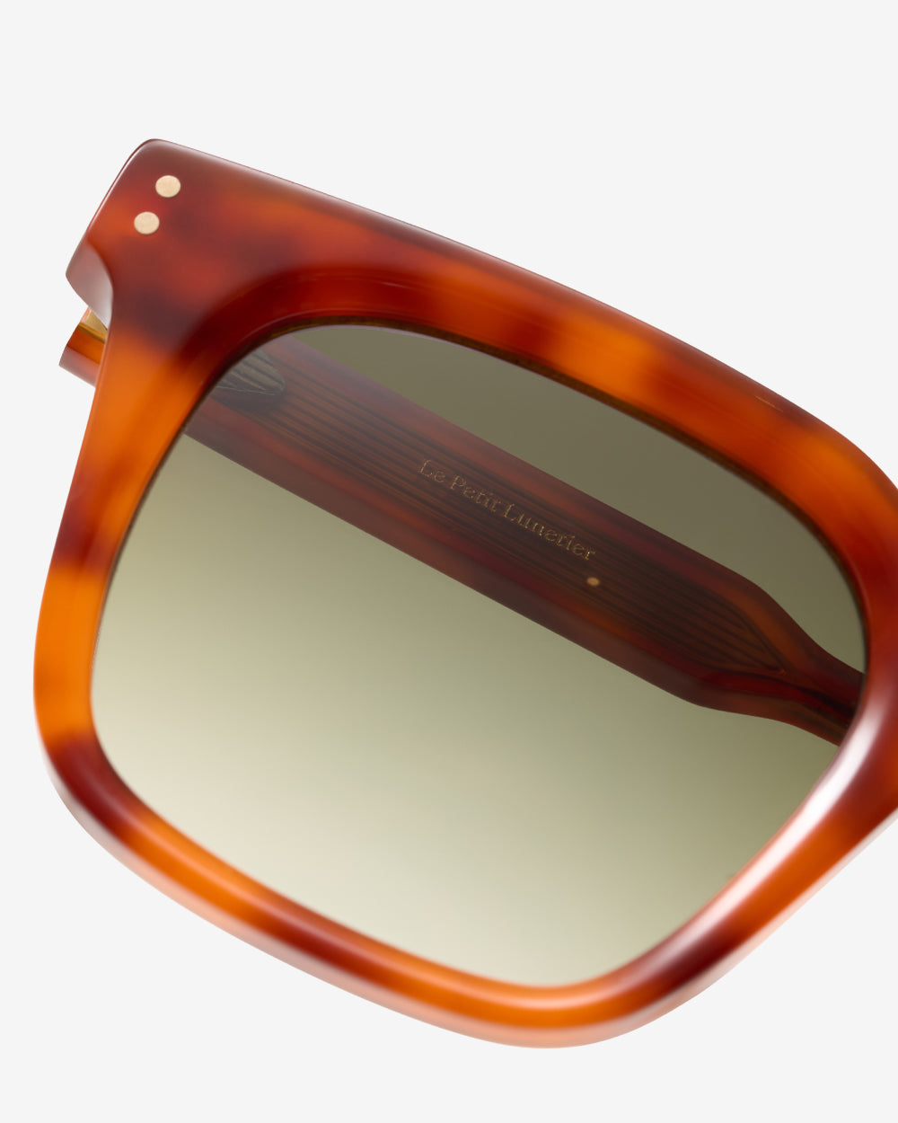 Lunettes de soleil Luca Ecaille clair — monture rectangulaire acétate, vue de trois-quarts