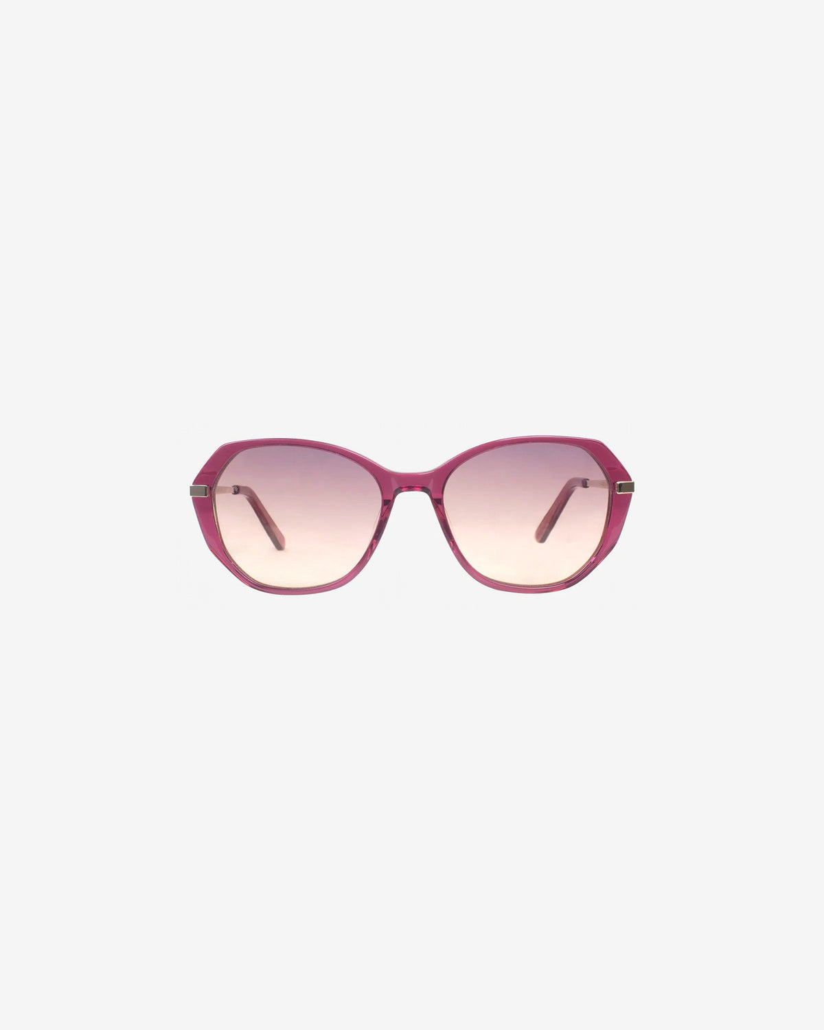 Lunettes de soleil Lucy.A Violine — monture papillon acétate, vue de face