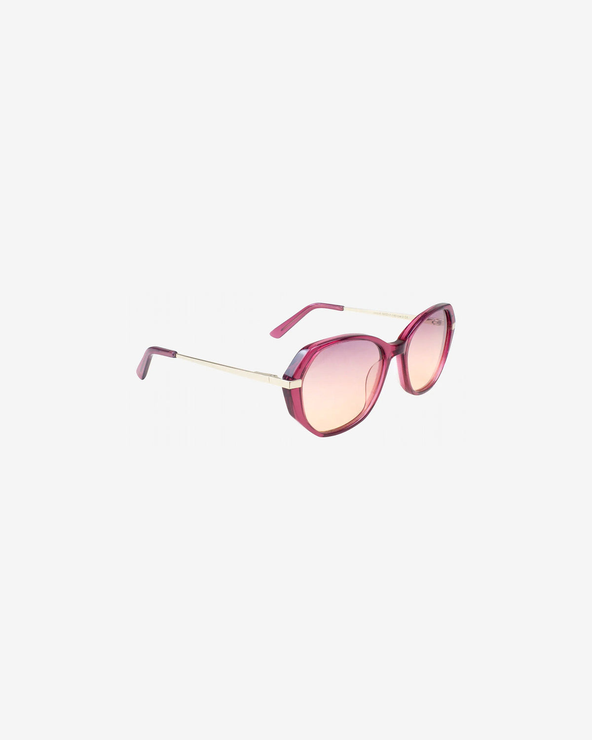 Lunettes de soleil Lucy.A Violine — monture papillon acétate, vue de trois-quarts