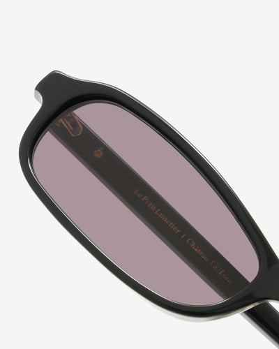 Lunettes de soleil Montrose Noir — monture rectangulaire acétate, vue de trois-quarts