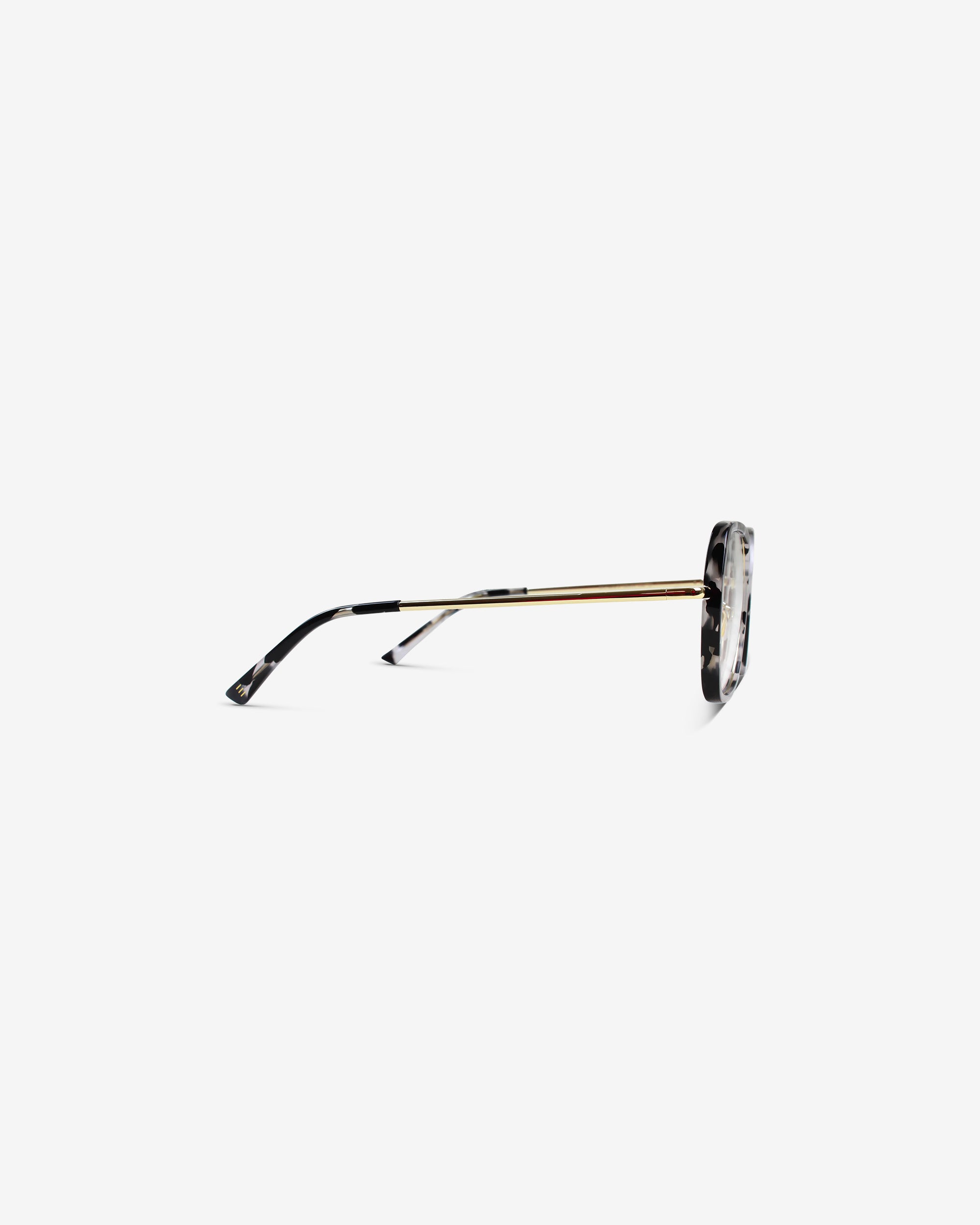 Lunettes de vue Michaela.S Écaille Noir — monture hexagonale acétate-métal, vue de profil