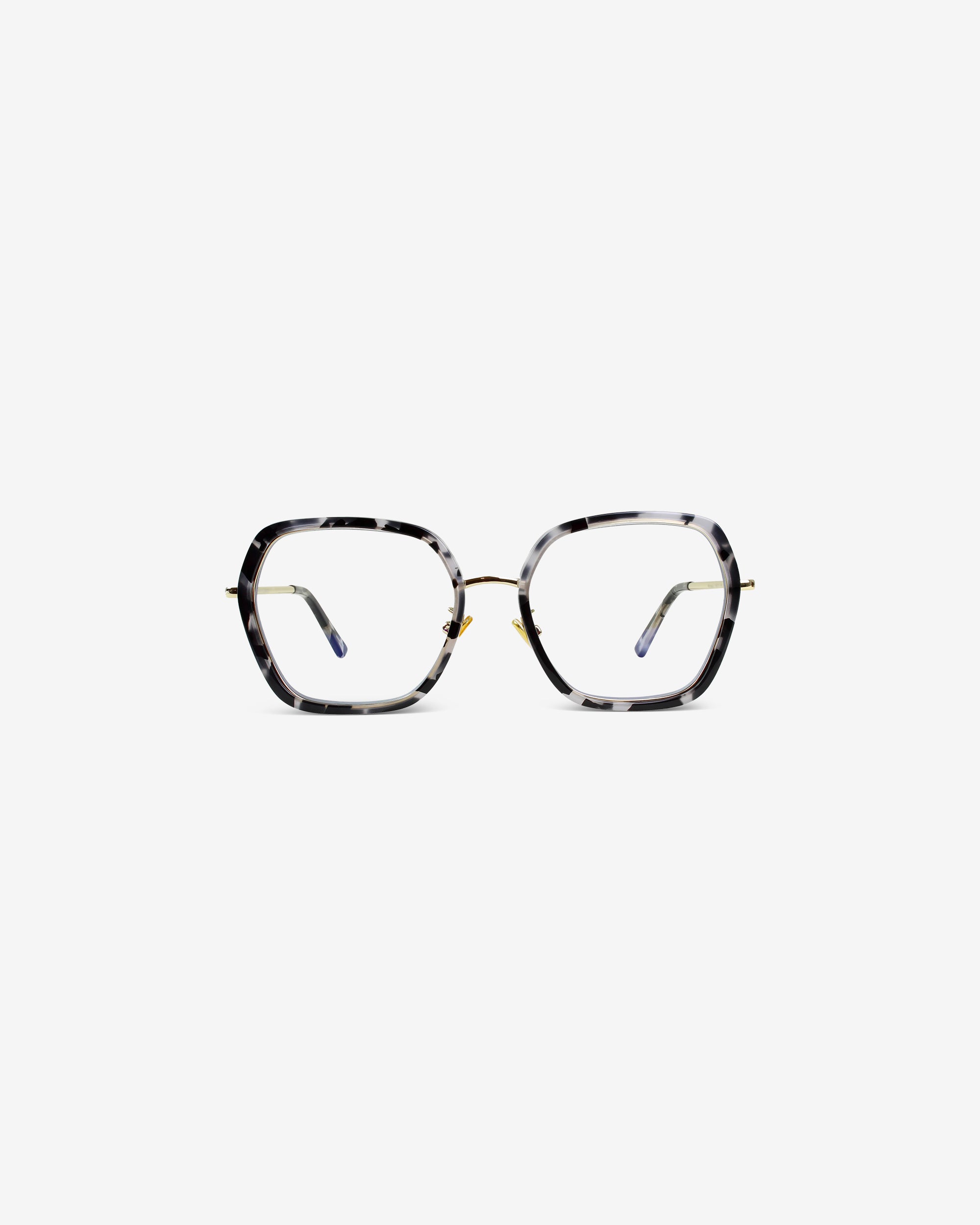 Lunettes de vue Michaela.S Écaille Noir — monture hexagonale acétate-métal, vue de face