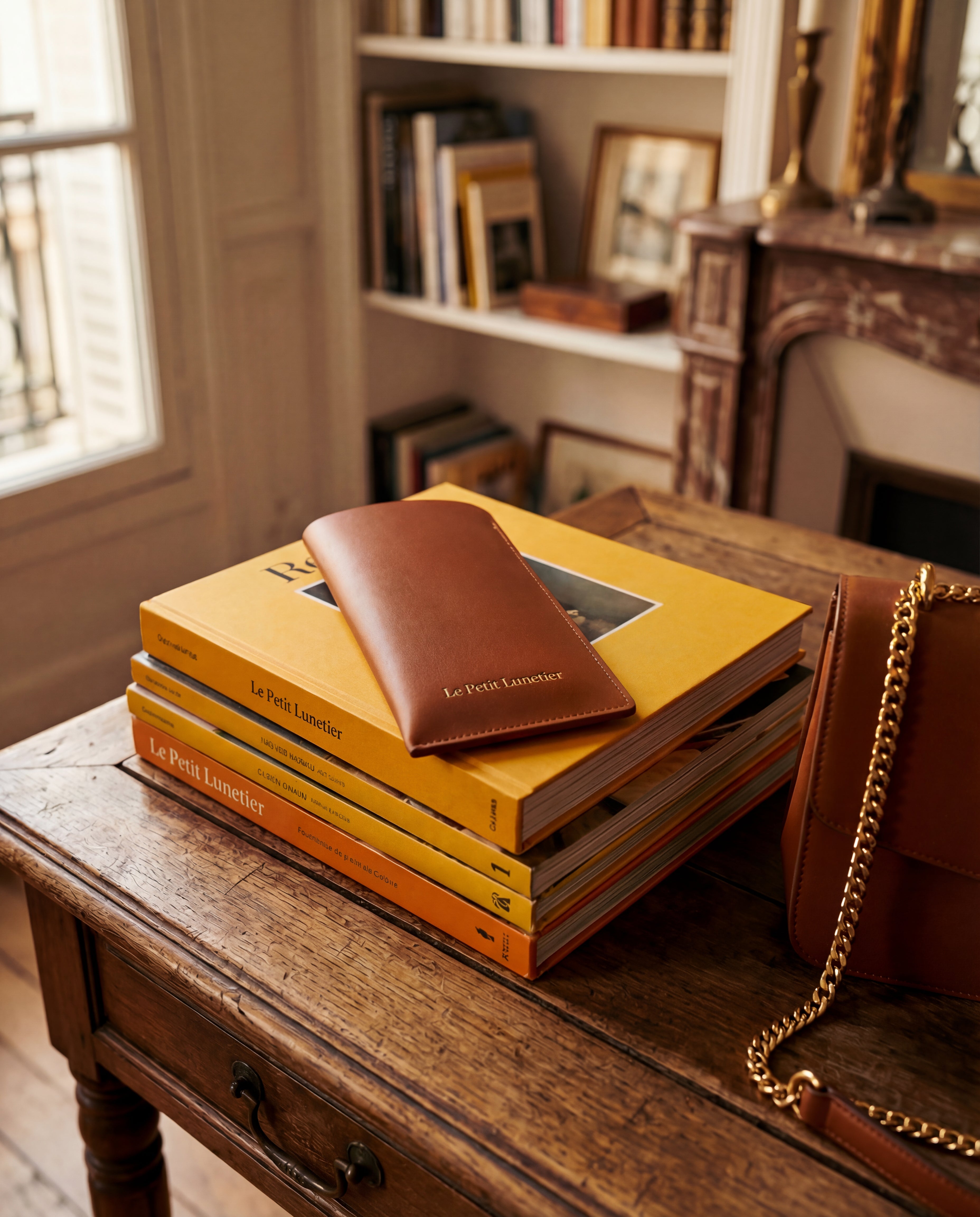 Pochette Camel en cuir