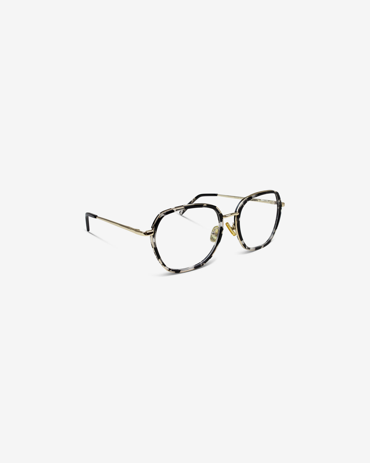 Lunettes de vue Nora.A Écaille Noir — monture oversize acétate-métal, vue de trois-quarts
