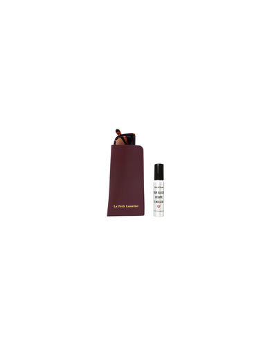 Pochette en cuir Bordeaux + Spray