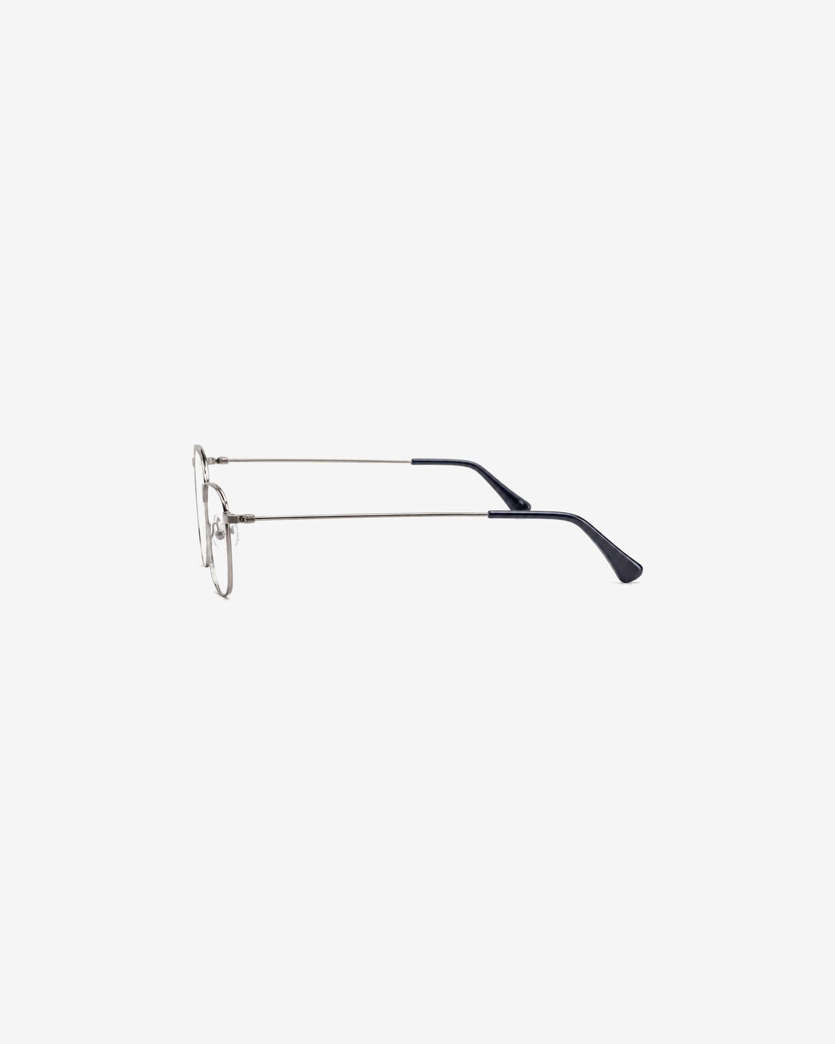 Lunettes de vue POL0124-C1 100% Santé — monture métal gris acier, vue de profil