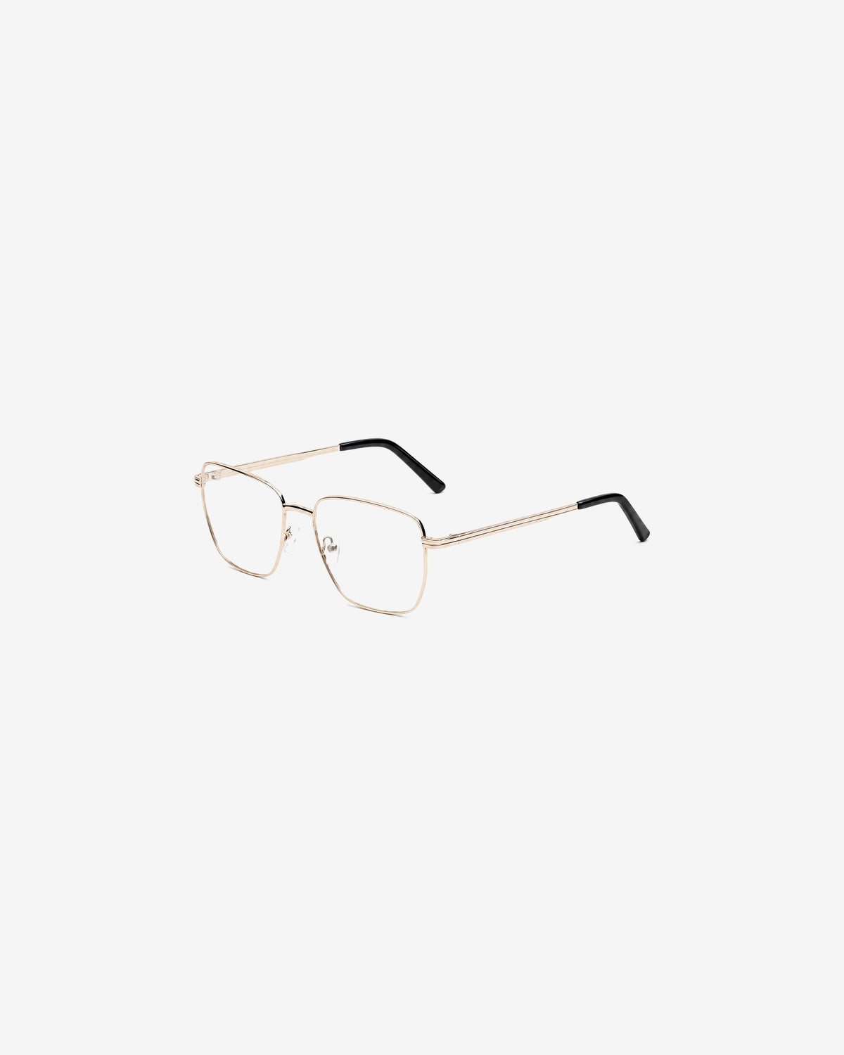 Lunettes de vue POL0125-C1 100% Santé — monture métal doré, vue de trois-quarts