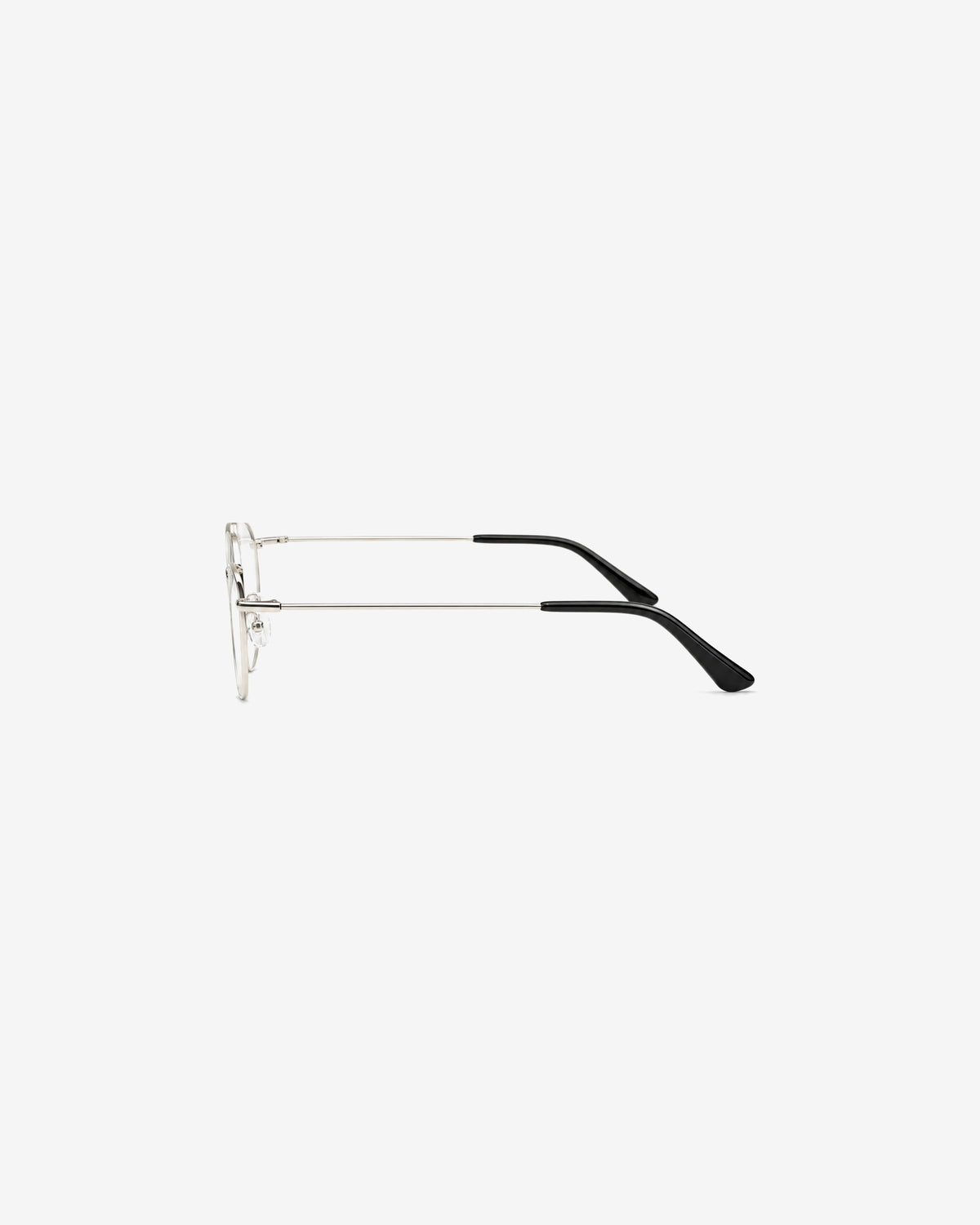 Lunettes de vue POL848-C2 100% Santé — monture métal argent, vue de profil