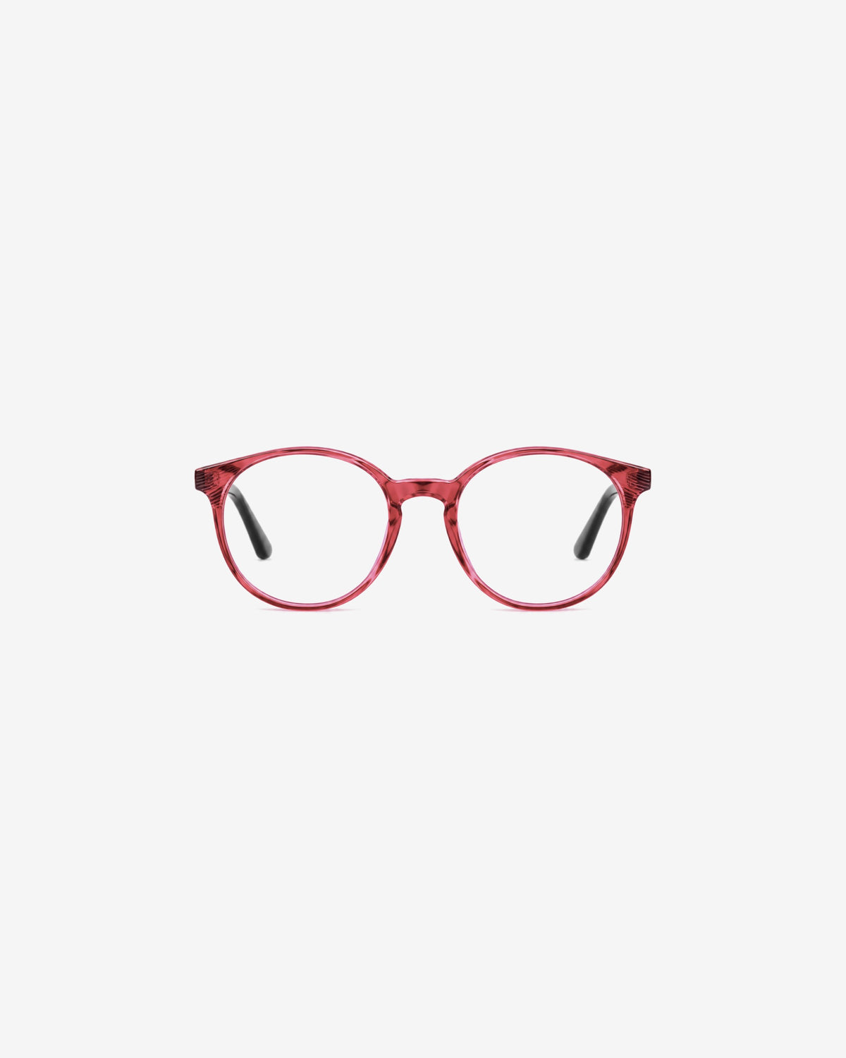 Lunettes de vue POL852-C1 100% Santé — monture ronde acétate framboise, vue de face