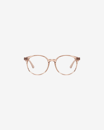 Lunettes de vue POL852-C3 100% Santé — monture ronde acétate rose cristal, vue de face