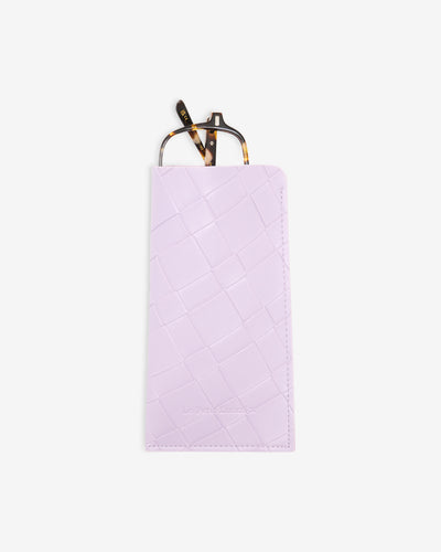 Pochette Mauve en simili cuir tressé