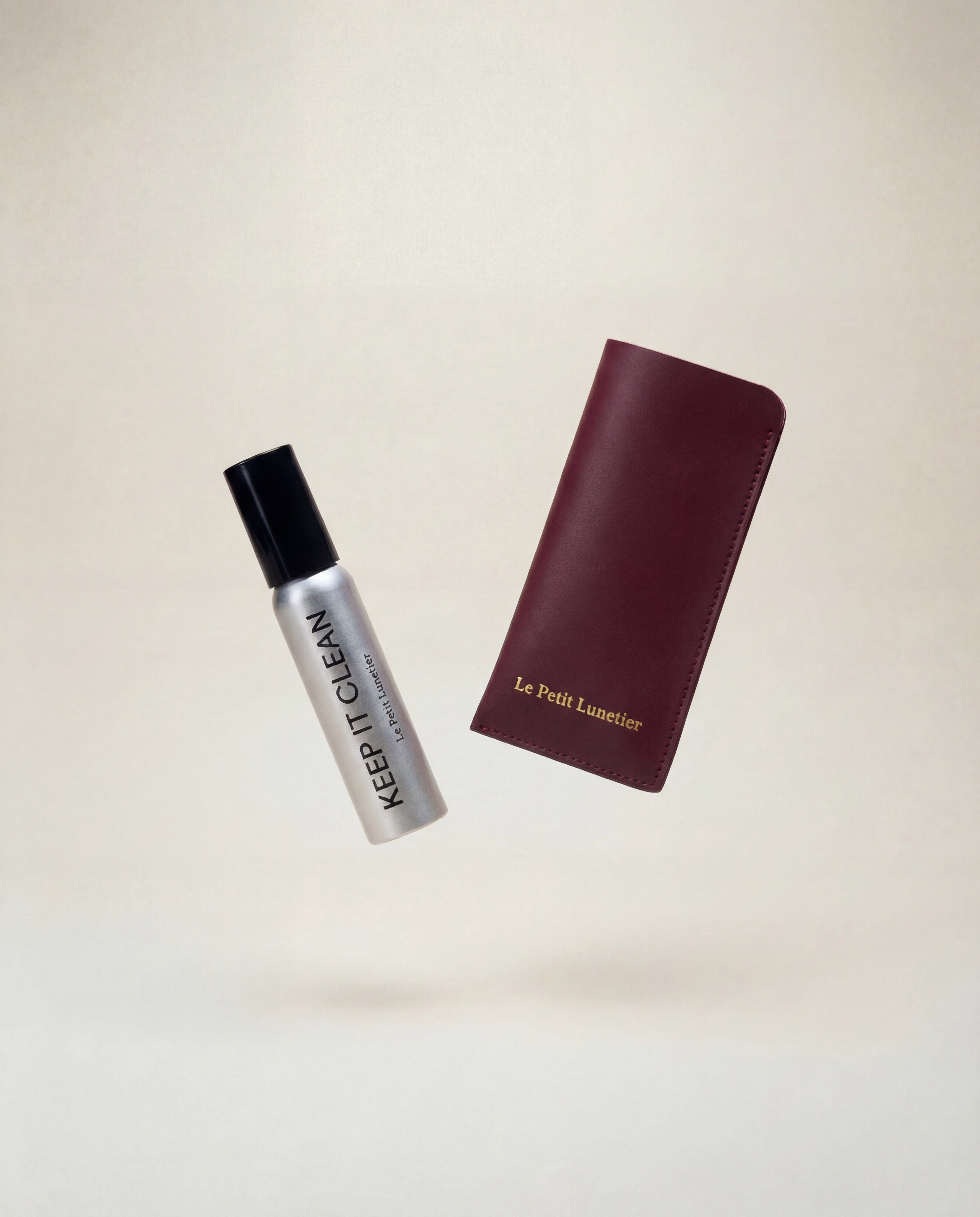 Burgundy leather pouch + Spray