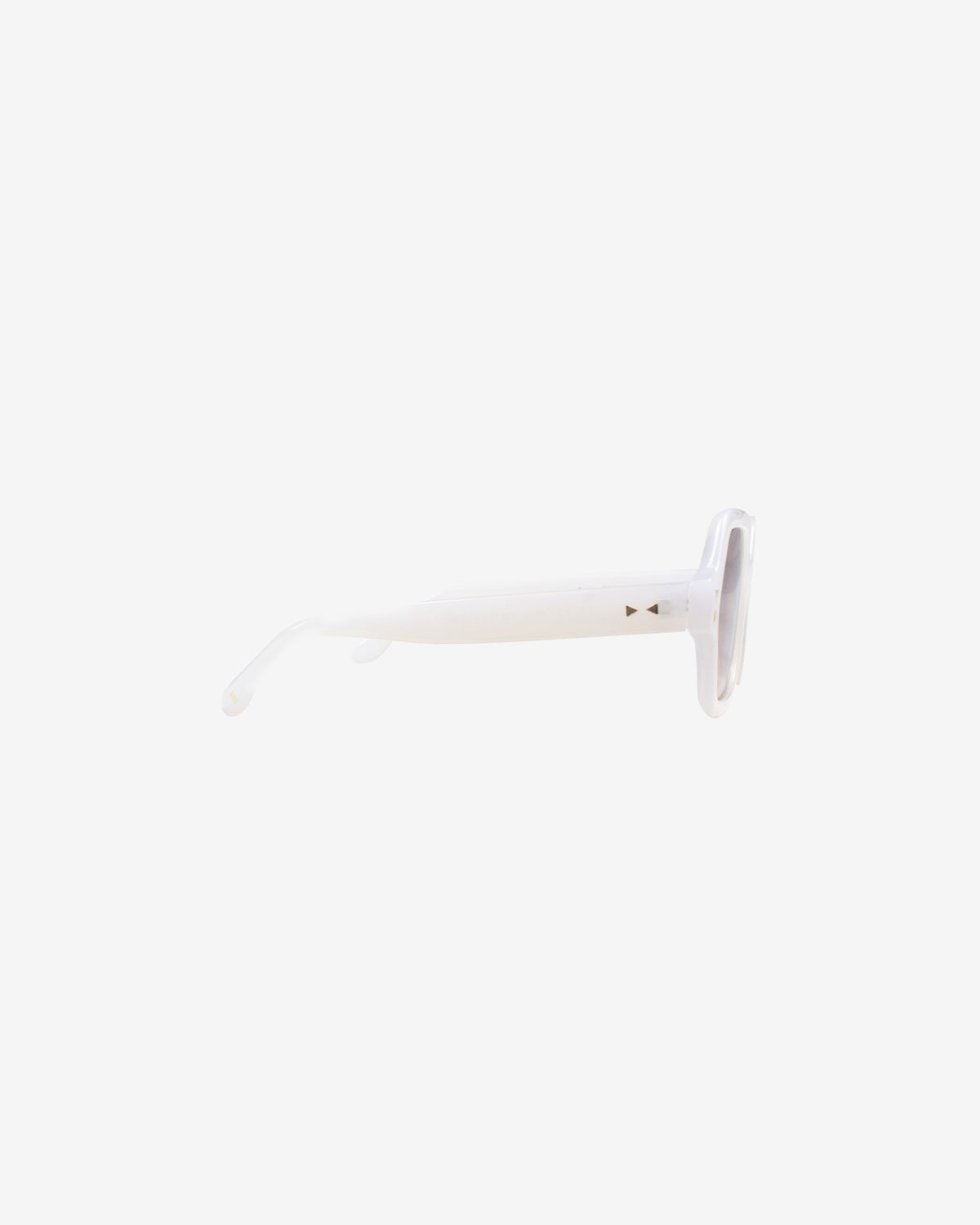 Lunettes de soleil Romy Crème — monture hexagonale acétate, vue de profil