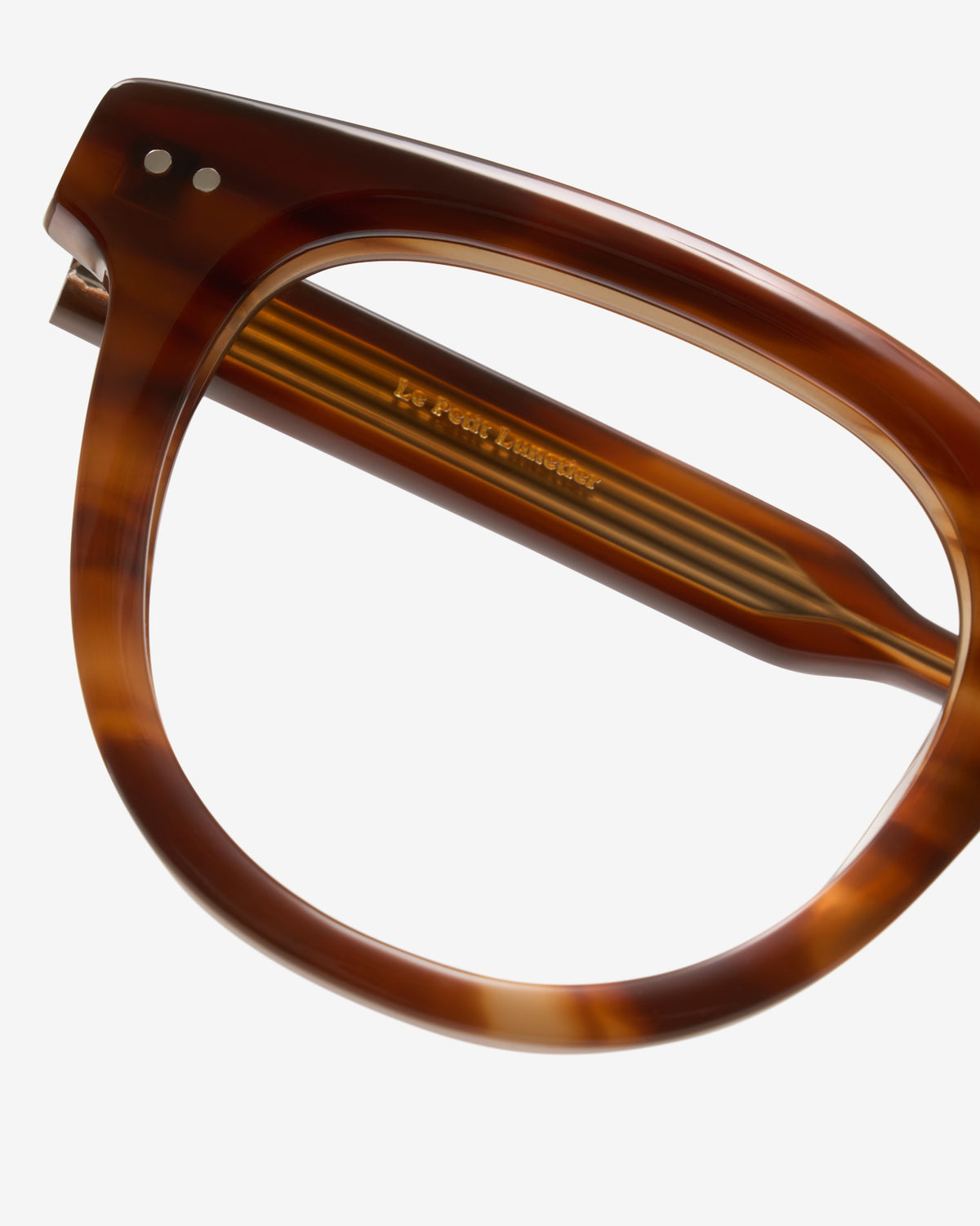 Monture optique Scott Ecaille — gros plan sur la branche