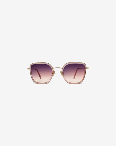 Lunettes de soleil Ginny.M Rose Transparent — monture hexagonale acétate-métal, vue de face