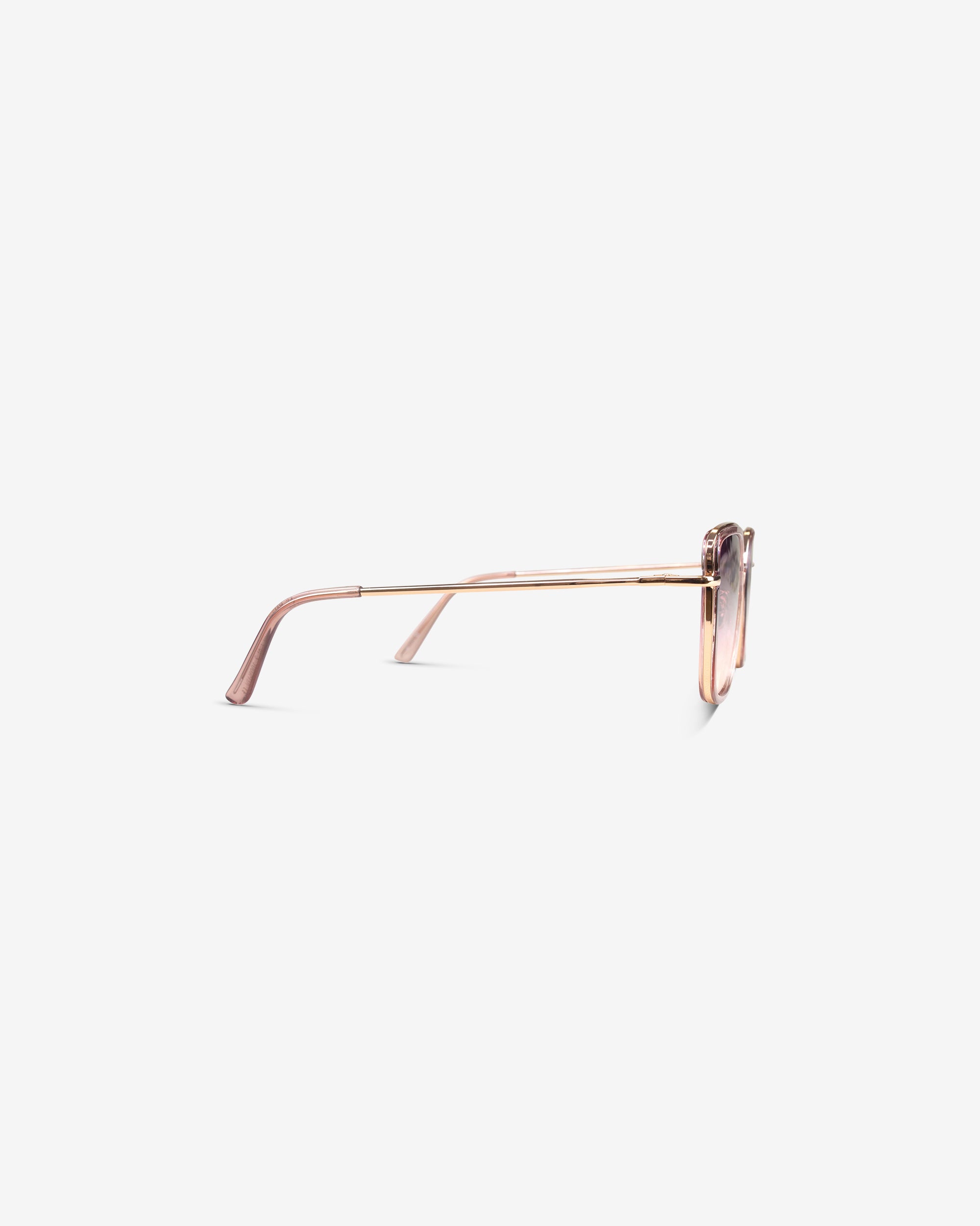 Lunettes de soleil Ginny.M Rose Transparent — monture hexagonale acétate-métal, vue de profil